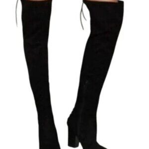 Marc Fisher Black Thigh High Boots SIZE 9M Black Suede